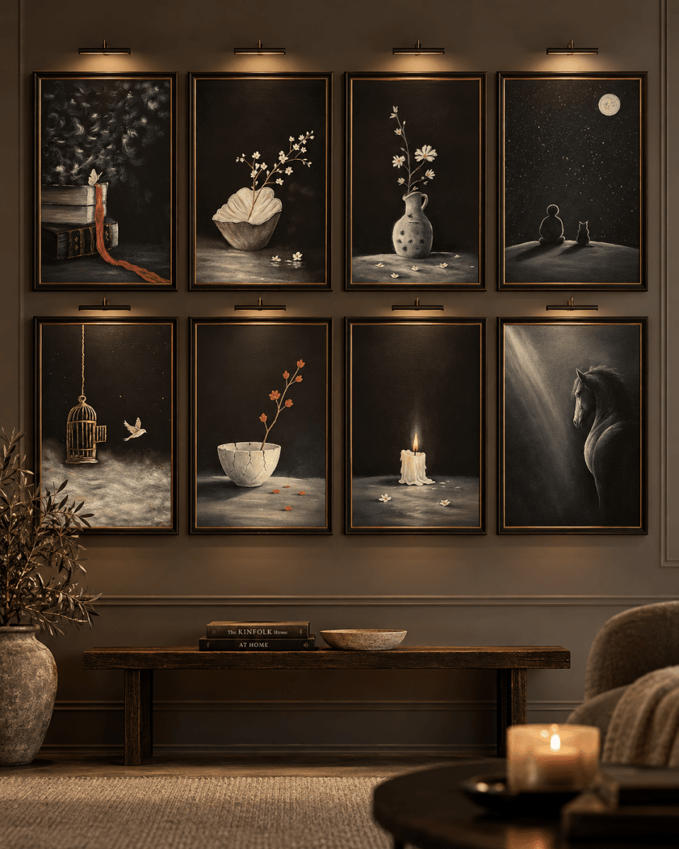 Small framed oil paintings by Cristina Gabriela